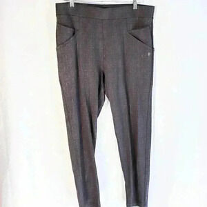 Betabrand size XL Petite pink/blue/black pockets stretch wear work/travel pants